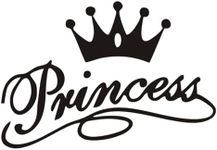 Princess Wall Decals Royal Crown Vinyl Stickers, Removable Art DIY Princess Crown Mural Wallpaper for Girls Kids Bedroom Nursery Birthday Party Favor Gifts (Black)