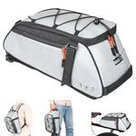 10L Bike Bags for Bicycles Rear Rack, All-Round Reflective Bike Rack Bag with Water-Resistant Zippers, Waterproof Bike Trunk Bag with Side Pockets Pannier Bag for Bike Accessories