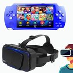 DRUMSTONE 𝗖𝗼𝗺𝗯𝗼 (October Special 𝟏𝟲 𝐲𝐞𝐚𝐫𝐬 𝐰𝐚𝐫𝐫𝐚𝐧𝐭𝐲) 360-Degree VR Headset – Adjustable & Lightweight with Handheld Game Console with 1500 Games, TV Support, Multimedia Features