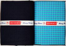 JHABAK'S Premium Checks Shirt and Trouser Fabric - Cotton Blend Material - 2.25m Shirt Cloth - 1.20m Pant Piece for Men (Bright Blue Checks)