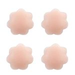 Qiuyan 2 Pairs Silicone Nipple Covers Pasties Invisible Reusable Adhesive for Party Dress - Flower