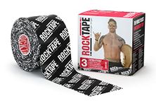 RockTape Unisex Rocktape 3 Extra Sticky RockTape H2O Black Logo Tape Small, H2o Black Logo, Uncut Roll - 5cm Wide UK