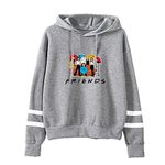 Aganmi Fashion Friend Sweatshirt Hoodie Women Graphic Hoodies Pullover Funny Hooded Sweater Tops Clothes, Gray, Medium