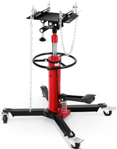 Transmission Jack, 1322lbs (3/5 Ton), 2-Stage Hydraulic Telescopic Jacks, Lifts 34"-68", with Foot Pedal & 360° Swivel Wheels, Ideal for Garage and Car Lifting, Heavy-Duty, Red
