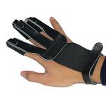 Toparchery Finger Guard Cow Leather Tab Protector Shooting Glove Archery Black for Right Hand