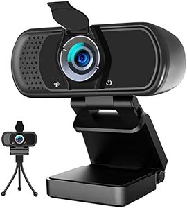 Hrayzan Webcam 1080p, Webcam with Microphone, USB Web Camera 110°Wide View, Plug and Play Computer Camera, Laptop Desktop Webcam for Conferencing Recording,Webcam Tripod and Privacy Cover Include