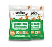 Septico Septic Tank Treatment 2 x 250g - Twin Pack, Effective Bacteria Booster, Drain Cleaner, and Odour Eliminator, 12 Month Supply for Complete Septic System Maintenance