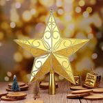 Christmas Tree Topper Christmas Tree Star Topper Glittering Christmas Tree Decoration Ornaments Home Decor Christmas Decoration 20cm (Golden