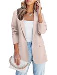 Oyamik Ladies Jackets with Single Button Elegant Casual Suit Blazer Suit with Pockets L Khaki