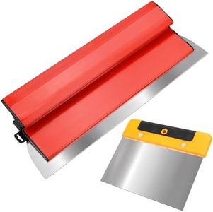 Drywall Skimming Blade 16” + 6” Scraper Tool Set - Stainless Blade, Ergonomic Z Handle, Multi-Use Trowel Set - Ideal for Skim Coating, Tiling, Cement, Spackling, DIY Drywall Repair