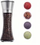 MOBDESK Stainless Steel Salt and Pepper Grinder with Adjustable Coarseness with 5 Grinding Level Black Pepper Mill Grinder Shaker Stainless Steel Lid Adjustable Coarseness- Glass Material-521