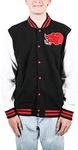 Bioworld Naruto Shippuden Akatsuki Clan Symbol Men's Navy & Light Gray Letterman Jacket-XL