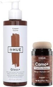 dpHUE Gloss+ (Copper) & Camo+ Tinted Dry Shampoo (Copper) - Boost Color, Shine & Softness - Cover Grays, Root Growth & Thinning Hair