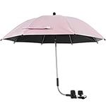 Jetcloud Baby Stroller Umbrella 360° UV Protection Pram Parasol Baby Stroller Canopy with Adjustable Clamp and Flexible Arm Waterproof Baby Umbrella for Buggy Bike Wheelchair Beach Chair(pink,85cm)