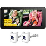 ELECROW 2-Kids Baby Car Camera for Seat with 6.86 Inch Ultrawide Display, Car Camera for Baby Kit USB Powered Backseat with Two Cameras 1080P HD Rear View & IR Night Vision, Easy to Install