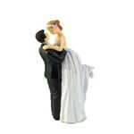 SCHOLMART Wedding Cake Toppers Bride and Groom, Wedding Party Cake Topper Figurines, Bridal Shower Decorations, Anniversary Party Cake Topper (Cheerful Bride & Groom) (Original)