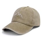 YouGa Baseball Cap Mens - Vintage Washed Dad Caps Adjustable Cotton (Khaki)