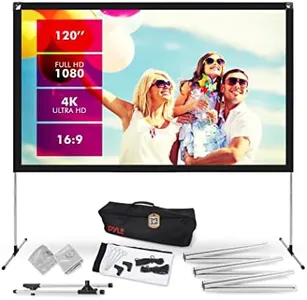 Pyle Projector Screen with Stand - 100" 16:9 HD 4K Portable Lightweight Freestanding Foldable Indoor Outdoor Movie Projection Display with Frame for Home Theater