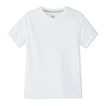 French Toast Boys' Short Sleeve V-Neck Tee T-Shirt, White, 6-7