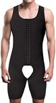 DoLoveY Mens Compression Bodysuit Zipper Sauna Vest Full Body Slimming Shaper Tummy Control