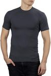 281Z Mens Hiking Moisture Wicking Base Layer T-Shirt - Sport Climbing Outdoor - Active Athletic Workout - Polartec Delta - Sun Protection (Graphite, X-Small)