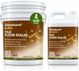 CoverTec GlazeGuard Gloss Floor Sealer Wall Sealer for Ceramic, Porcelain, Stone Tile Surfaces (Prof Grade - 2 Part Kit A+B = 4 Gal)