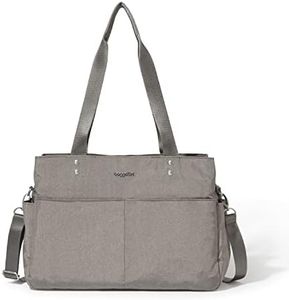 Baggallini The Only Bag - Multi-Compartment Crossbody Tote Bag for Women, Sterling Shimmer, One Size
