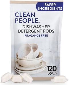 Clean People Dishwasher Pods - Cuts Grease & Rinses Sparkling Clean - Residue-Free - Phosphate Free Dishwashing Pods - Fragrance Free, 120 Pack