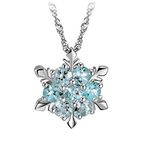 PULABO Crystal Snowflake Pendant Chain Necklace Women's Sweater Chain Clavicle Necklace, Blue Creative and Useful Durable