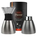 ASOBU Silver Insulated Pour Over Coffee Maker (32 oz.) Double-Wall Vacuum, Stainless-Steel Filter, Stays Hot Up to 12 Hours