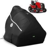 LI LIBZAKI 420D Riding Lawn Mower Cover, Waterproof Tractor Cover Heavy Duty Fits Decks up to 54",Universal fit for John Deere, EGO, Toro, Craftsman More -72" L x 54" W x 46" H-Black