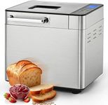 EUHOMY Bread Maker Machine 13 Program 2LB Bread Maker, Bread Machine with 3 Loaf Sizes and 3 Crust Colors, Breadmaker with Fruit & Nut Dispenser,Ideal for Family Gifts, Gluten Free