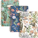 EOOUT 3 Pack Journals for Women, 3 Spring Floral Designs, 6"x 8.5", Hardcover Spiral Notebook, 160 Pages College Ruled, for School Office Home Gifts