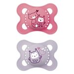 MAM Original Matte Pacifiers 0-6 Months, Baby Girl, Best for Breastfed Babies, Sterilizing Storage Case, 2 Count