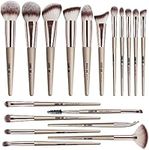 MAANGE Makeup Brushes 18 Pcs Premium Synthetic Makeup Brush Set Professional Eyeshadow Eyebrow Foundation Blush Concealer Face Powder Blending Brushes Kit(Champagne)