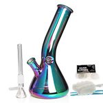 Glass Bong with Spiral Bong Filter, 14.5mm Glass Bong Bowl 19.3oz Water Bong with Bong Accessories Buckle Hookahs Glass Bongs Cheap Bong (Mini bong)