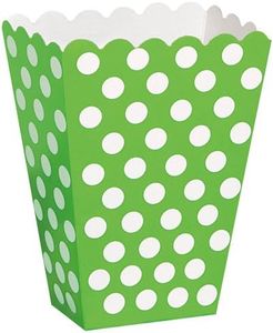 Lime Green Polka Dot Popcorn Treat Boxes, 8ct