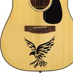 VVWV Eagle Sticker for Guitar Body Black Die Cut Decal Music Instruments Decorative Items L X H 15 X 15 Cms