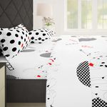 Story@Home Bedsheet for Double Bed | 186TC | White | Abstract | 1 Piece Cotton bedsheet for Double Bed with 2 Pillow Covers (225 x250cm) Perfect for Gifting | 100% Cotton bedsheets | Double bedsheet