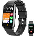 Fitness Tracker (Answer/Make Calls), 1.47" Smart Watch with 24/7 Heart Rate/Blood Pressure/Sleep Monitor, 100+ Sports Modes Activity Trackers, for Android and iPhone Women Men Black