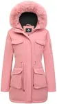 MOERDENG Women's Long Winter Coat Thickened Down Alternative Jacket Warm Puffer Jacket Waterproof Parka