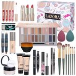 All in One Makeup Kit For Girls Include Eyeshadow Cosmetic Brush Concealer Lipstick Lip Gloss Concealer Stick Mascara Eyeliner Eyebrow (20 Matte Makeup Set)