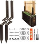 Rotten Leaning Fence Post Repair Kit Adjustable Angle Quick Easy Fix Widen Strengthen Solid Metal Antirust Paint, 2 Sets