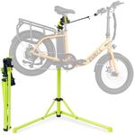 E Bike Stand Repair (Max 132 lbs) - Foldable Bike Stand for Maintenance of Road Bike Stand& Mountain Bike Stand,Bicycle Repair Stand for E-bikes with Super-strong Tube,Height Adjustable Portable