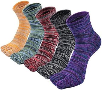 Artfasion Men's Toe Socks Cotton Fun Casual Athletic Running Ankle Five Finger Crew Socks 5 Pair 9-12