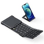 Foldable Compact Bluetooth Keyboard, ProtoArc XK01 Mini Portable Keyboard with Number Pad, Pocket-Sized Wireless Travel Keyboard for iPad iPhone Mac Android Windows iOS, Sync Up to 3 Devices