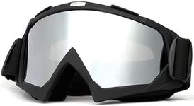 ADCGank Dirt Bike Goggles for Men, Motorcycle Goggles for Women, ATV Goggles Ski Goggles for Youth, Motocross Goggle Off Road Goggles Fit Over Glasses Tear Off, Silver Lens