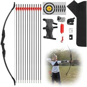 Nisorpa 40lbs Recurve Bow and Arrow Set 51" Takedown Hunting Target Shooting Archery Set Left Right Hand Beginners Longbow Kit with 12PCS Arrows