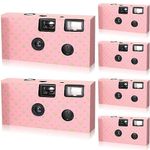 6 Pack Disposable Camera Bulk for Wedding, 35mm Single Use Camera with Flash Disposable Cameras One Time Camera Film for Gathering Wedding Anniversary Travel Camp Party Supply (Delicate Style)