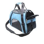 ZvoanSem Pet Carrier Bag,Small Cat Carrier Kitten Puppy little Dog Carrier for Travel Airline Approved Small Animal (Small, Blue)